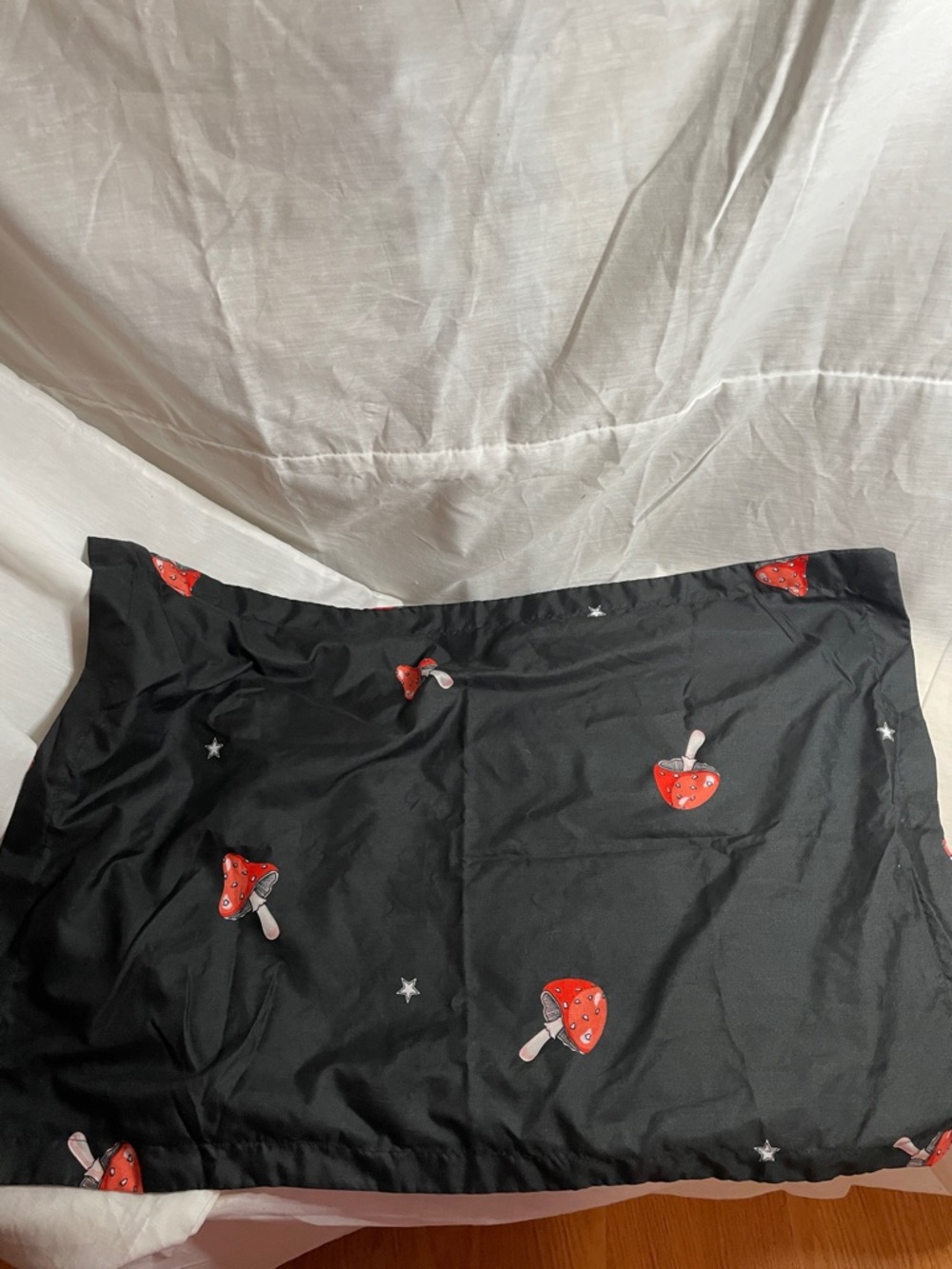 Two Red Mushroom Print Pillow Shams for Standard Pillow
